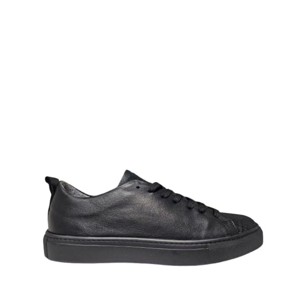 PARKLAND MEN FULL BLACK LEATHER SNEAKERS	